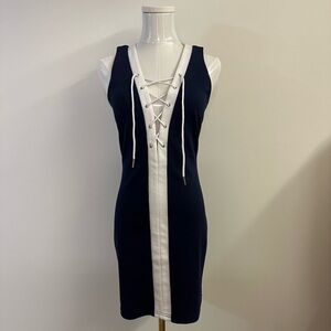 Tiger Mist Navy and White Dress